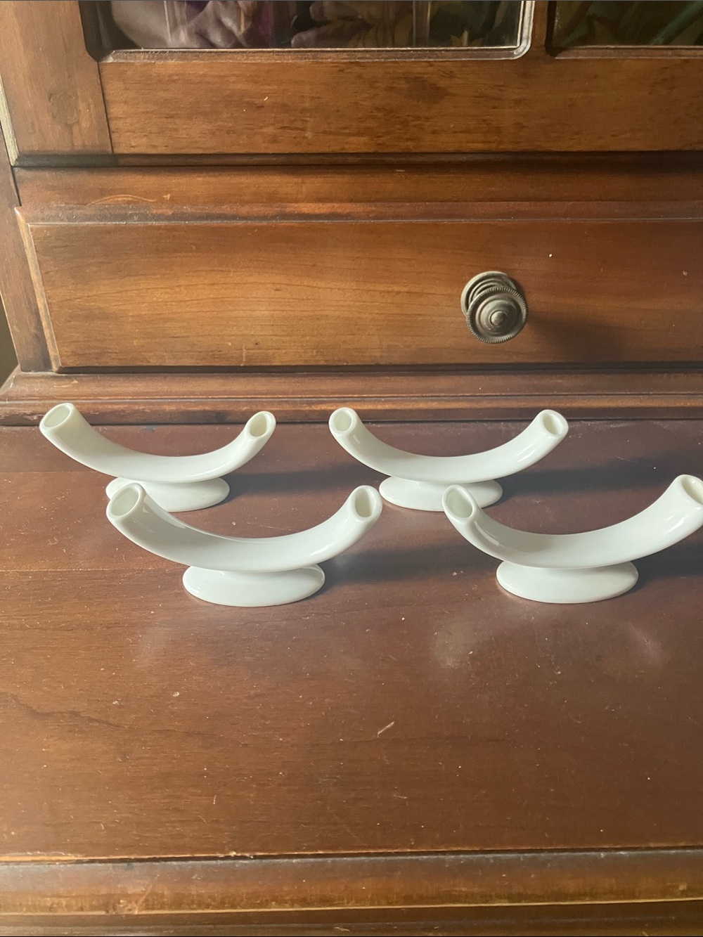 4 tiny arched double vases vintage Rosenthal Germany porcelain table setting